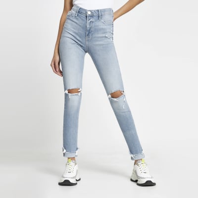 river island molly jeans grey