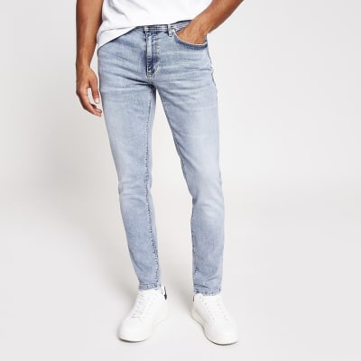 Light blue Sid skinny jeans River Island