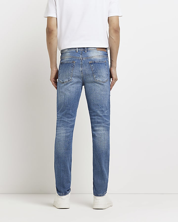Light blue skinny fit faded jeans