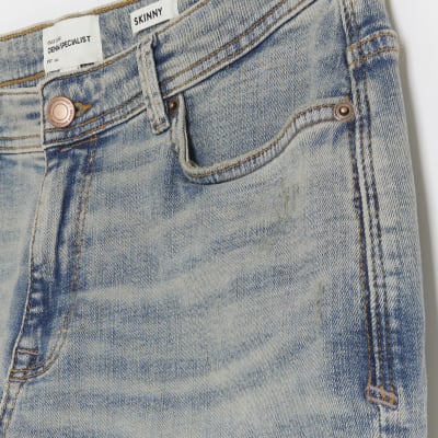Light blue skinny ripped denim shorts River Island