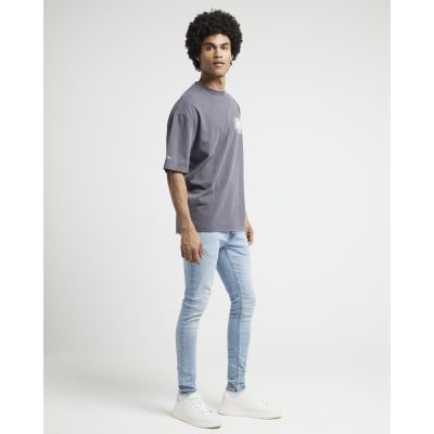 Light Blue Spray On Skinny Jeans | River Island