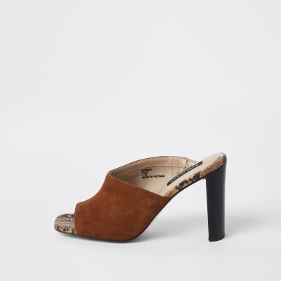 river island heeled mules