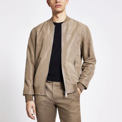 Light brown bomber jacket River Island