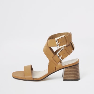 light tan block heels