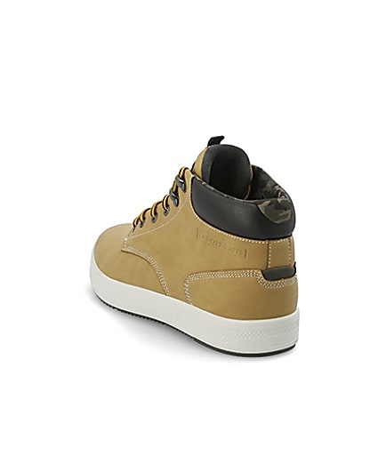360 degree animation of product Light brown mid top trainers frame-7