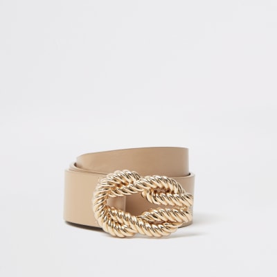 Light brown rope buckle belt
