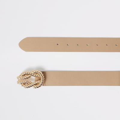 Light brown rope buckle belt