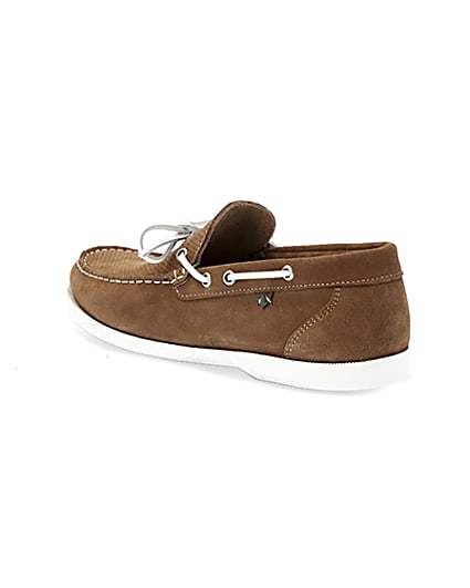 360 degree animation of product Light brown suede boat shoes frame-6