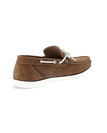 360 degree animation of product Light brown suede boat shoes frame-12