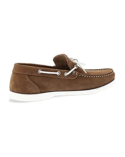 360 degree animation of product Light brown suede boat shoes frame-13