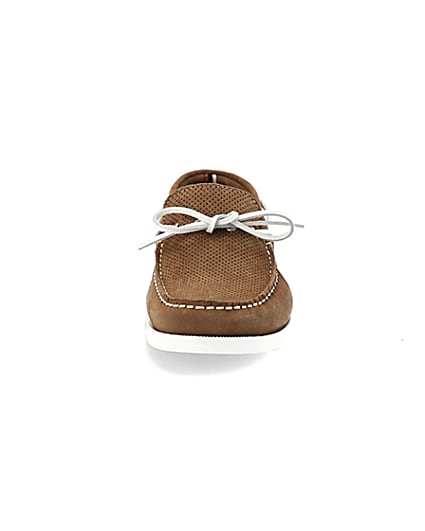 360 degree animation of product Light brown suede boat shoes frame-21