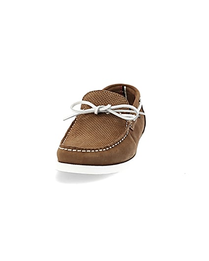 360 degree animation of product Light brown suede boat shoes frame-22
