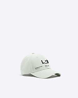 Light green canvas embroidered cap
