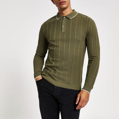 ribbed polo shirt