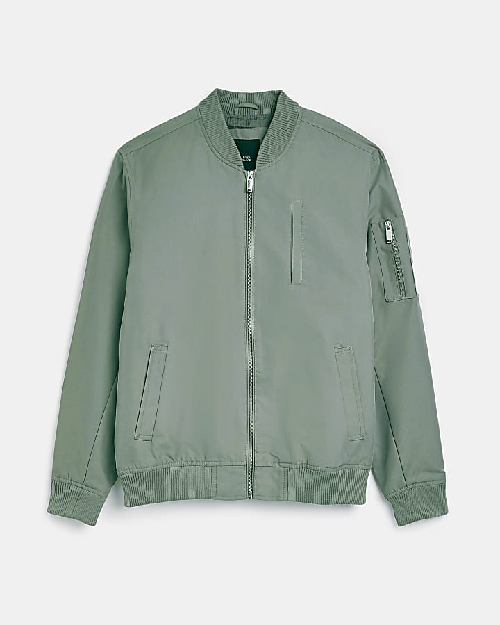 Light Green regular fit bomber jacket