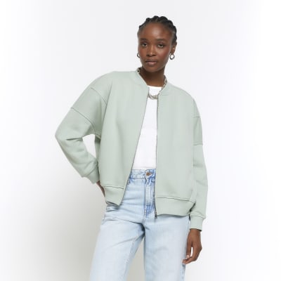 Green zip outlet up sweatshirt