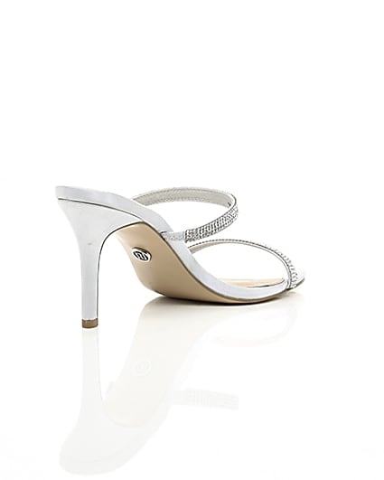 360 degree animation of product Light grey barely there slip on stiletto mule frame-13