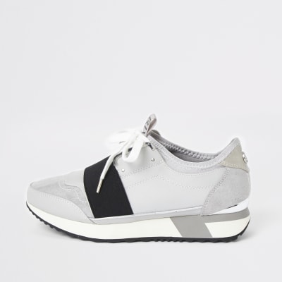 mens white trainers river island