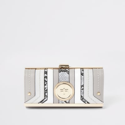 river island grey purse