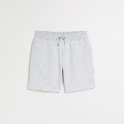 Light grey RI slim fit jersey shorts River Island
