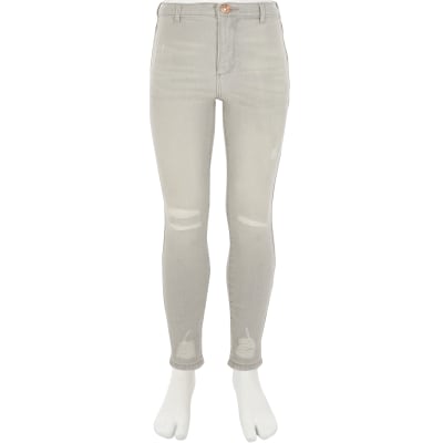 grey ripped jeggings