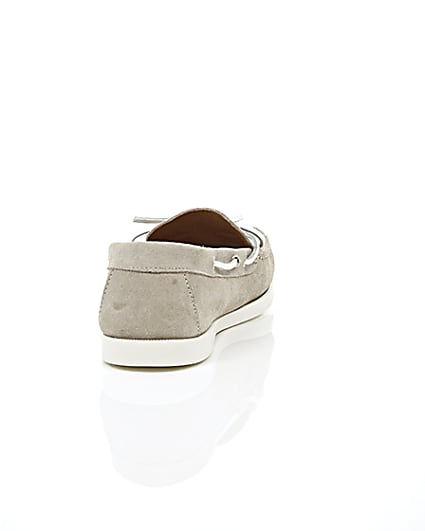 360 degree animation of product Light grey suede boat shoes frame-15