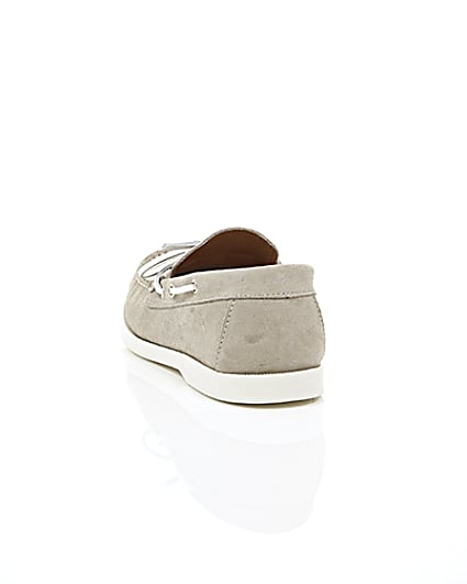 360 degree animation of product Light grey suede boat shoes frame-17