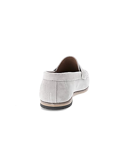 360 degree animation of product Light grey suede tassel loafers frame-10