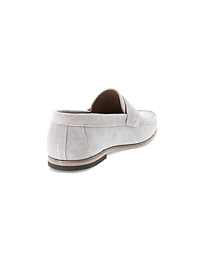 360 degree animation of product Light grey suede tassel loafers frame-11