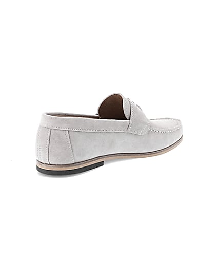 360 degree animation of product Light grey suede tassel loafers frame-12
