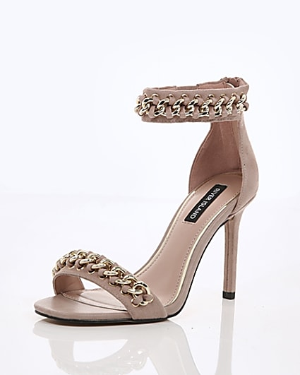 360 degree animation of product Light pink chain barely there sandals frame-0