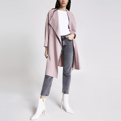 Light pink longline duster jacket 