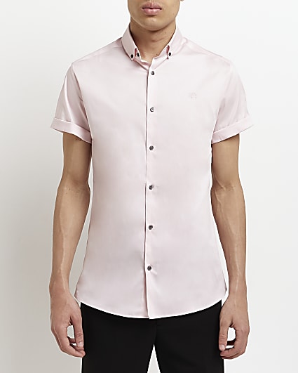 Light Pink RR muscle fit short sleeve shirt