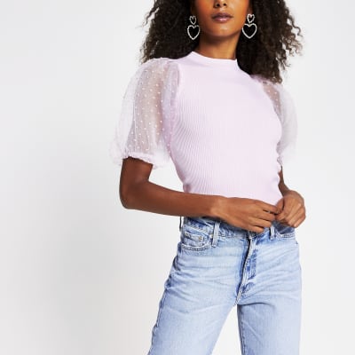 pink organza top