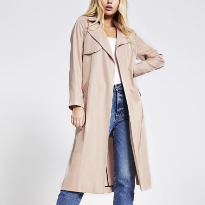 pink duster coat