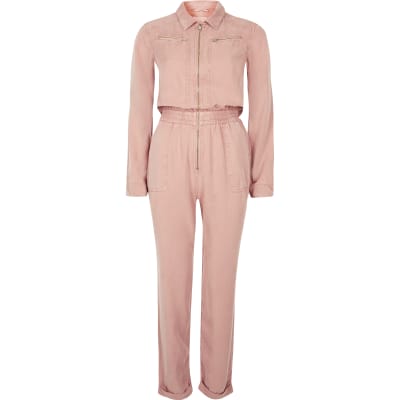 river island pink boiler suit