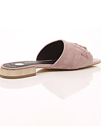 360 degree animation of product Light pink wide fit frill mules frame-12