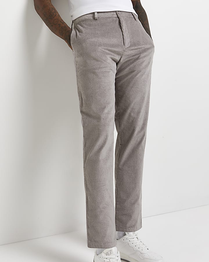 Light purple relaxed fit cord trousers