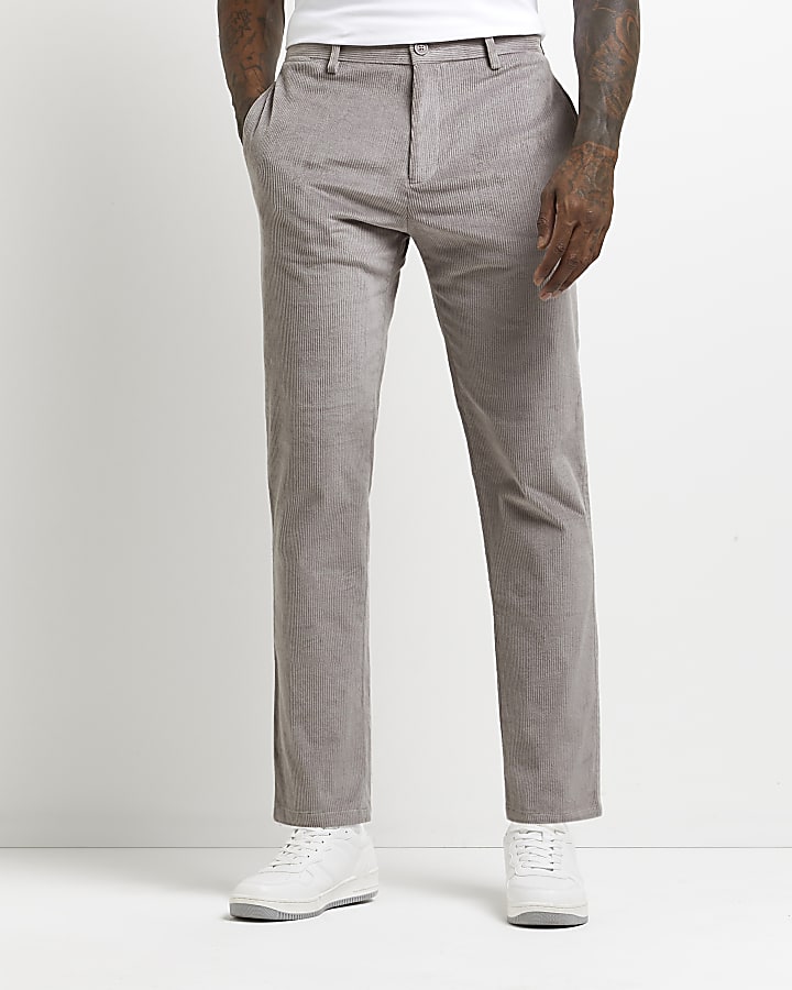 Light purple relaxed fit cord trousers