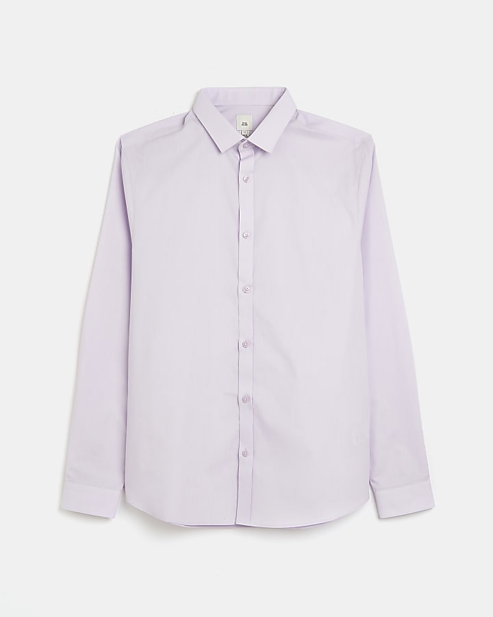 Light purple Slim fit Easy Iron Shirt