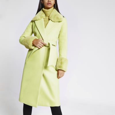 lime green fur coat