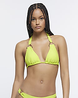 Lime gold hardware bikini top