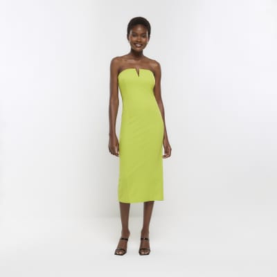 Lime green 2025 strapless dress