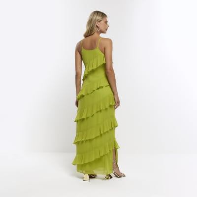 Lime green and white dress sale