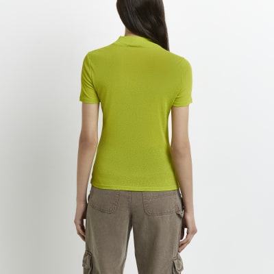 river island lime green top