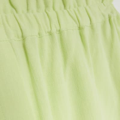 Lime green linen shorts River Island