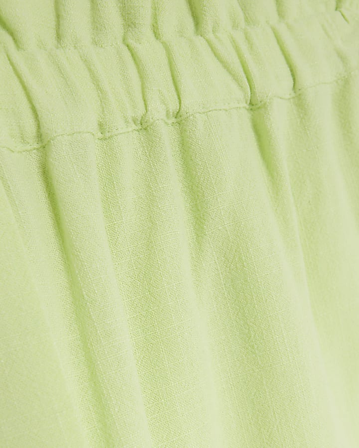 Lime green linen shorts