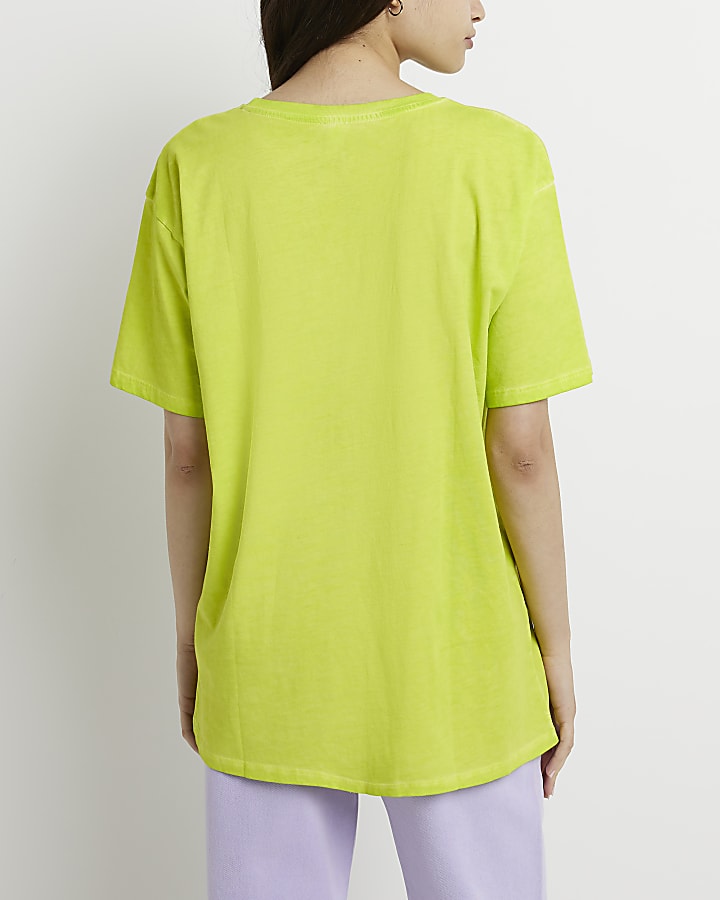 Lime green oversized graphic t-shirt