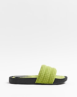 River Island Women Shoes Slippers Womens Lime padded sliders 
