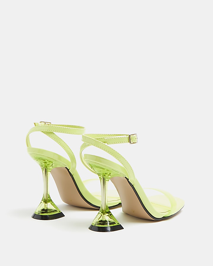 Lime green perspex heeled mules